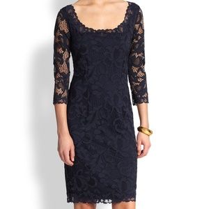 Josie Natori Scoopneck Lace Dress in BLACK size 4 - Dahlia dress